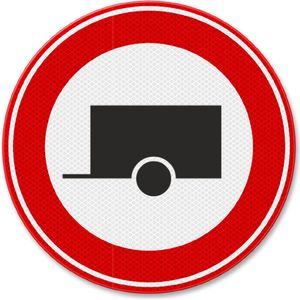 Verkeersbord C10 gesloten voor aanhangers - aluminium DOR 1000 mm Klasse 3 - 15 jaar garantie