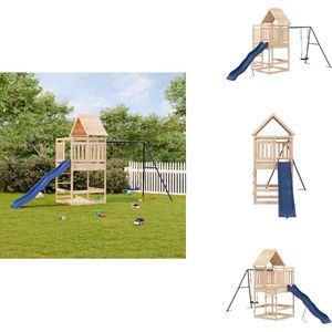 vidaXL Speelhuis - Speelhuizen - Buitenspeelset - Speelset - Speelhuis massief grenenhout