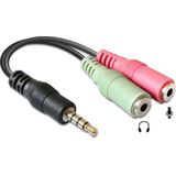DeLOCK 3.5mm/2 x 3.5mm audio kabel 0,12 m Multi kleuren 4-polig OMTP
