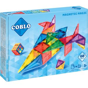 Coblo Classic 60 stuks - Magnetische Bouwstenen - Magnetisch speelgoed - Montessori speelgoed - Magnetische tegels - Magnetic tiles - Cadeau kind - Speelgoed 3 jaar t/m 12 jaar - Magnetisch speelgoed bouwblokken