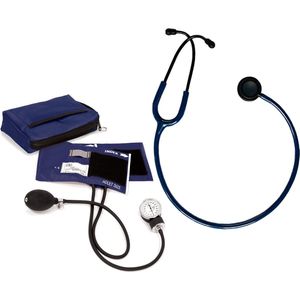 Set Bloeddrukmeter met Stethoscoop Blauw - Bovenarm - Handmatig - Stethoscoop Medisch - MDR Gecertificeerd