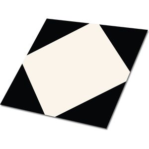 Tulup PVC Tegels - Geometrische Vorm Vinyl Tegels - 30 cm x 30 cm - Zwart Zelfklevende PVC Tegels - Verpakking van 9 stuks - Klassiek Plaktegels - Vinyl Vloer Tegels - Plaktegels keuken en Badkamer