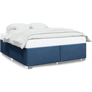 vidaXL - Bedframe - zonder - matras - stof - blauw - 200x200 - cm