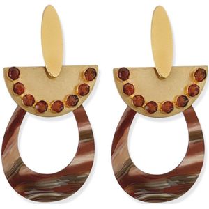 Zatthu Jewelry - N21AW382 - Hiya statement oorbellen bruin