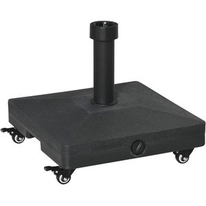 Vierkante Parasolvoet met Wielen - Verzwaarde Basis voor Parasolpalen 22-38 mm