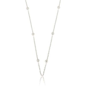 *My Bendel - Korte bolletjes ketting zilver - Fijne zilverkleurige ketting met kleine bolletjes - Met luxe cadeauverpakking