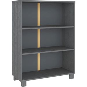 vidaXL Boekenkast HAMAR - 85x35x112 cm - Grenenhout Boekenkast - Bibliotheek - Hout Meubel - Grijze Boekenkast - Design Boekenkast