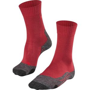 FALKE TK2 Explore Wandelsokken anti blaren, anti zweet Merino Wol Sportsokken Dames rood - Maat 37-38