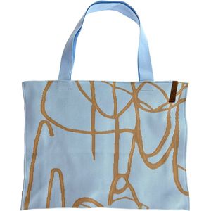 LOT83 Shopper Lara - Tote bag - Boodschappentas - Handtas - Blauw / Goud - 35 x 45 cm