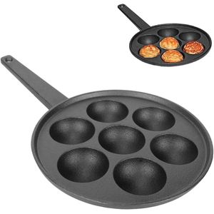 Nieuwe titel: 7 Grid Cast Iron Takoyaki Grill Frying Pan Non Sticking Octopus Meatballs Griddle Molds for Electric Induction Stove Gas Stove