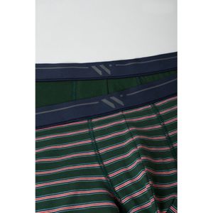 Woody duopack boxershorts heren classic green + gestreept - 221-2-QLC-Z/018 - maat S