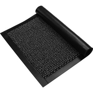 JYG droogrloopmat - drooglooploper ENTER zwart/Grijs - 120x350cm voor binnen - 4 zijden afwerking - SUPERABSOREREND - Antislip - verschillende maten en kleuren
