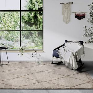 Flycarpets Gallery Perrotin - Scandinavisch Vloerkleed Beige - 120x170 cm - Hoogpolig Tapijt