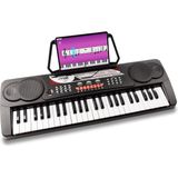 Keyboard piano - MAX KB8 Keyboard met 49 toetsen - draagbaar - Perfect om keyboard te leren spelen! - Zwart