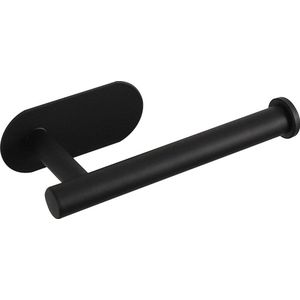 Luxe Zelfklevende Toiletrolhouder - Wc Rolhouder - Toiletrolhouder zonder boren - Wcrolhouder - RVS - Zelfklevend - ZWART