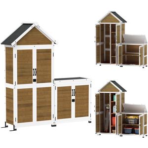 Outsunny-Tuinberging-Vurenhout-89x51x182cm-Natuurlijk hout