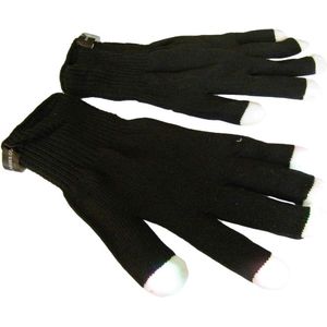 LED lampjes handschoenen gemengde kleuren - set van 2 stuks zwart