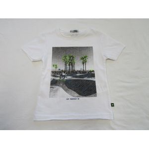 T shirt - Korte mouw - Wit met tekening - 2 / 3jaar 92 / 98