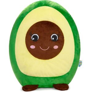 SQUISHBRUBIES Anna de Avocado - Superzachte Pluche Knuffel - Kawaii Knuffel - Squishy - Speelgoed - 35 cm groen en bruin