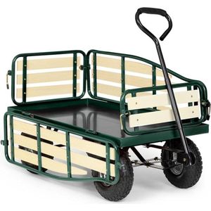 Waldbeck Ventura bolderkar - Bolderwagen - 100 x 50 cm opbergruimte - Van staal en HKC - Handvat 75 cm - Met brede luchtbanden