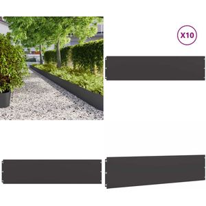 vidaXL Gazonranden 10 st 25x103 cm koudgewalst staal zwart - Gazonrand - Gazonranden - Tuinrand - Randen Voor Tuinborders