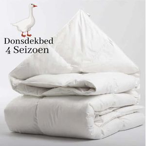 Droomtextiel Luxe Dons dekbed Luna Eenpersoons 140x200 cm - 4-Seizoenen Donsdeken - Heerlijk Zacht