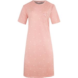 Dames nachthemd korte mouw 6528 met stippen XXL roze