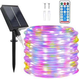 Solar String Lights Outdoor Rope Lights - 70 ft 8 Modi 200 LED Solar Tuinverlichting Waterdichte Buis Licht met Afstandsbediening voor Zwembad Bruiloft Kerstfeest Decoraties