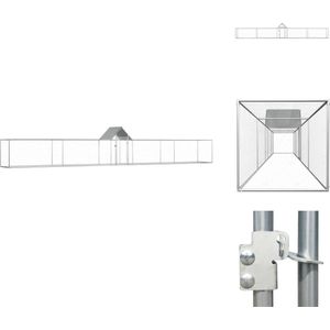 vidaXL Kippenhok Ruimte Comfortabel - 9 x 1 x 1.5 m - Stalen verblijf - Waterbestendig dak - Afsluitbare deur - Gaas - Zilver Gegalvaniseerd staal - Hok