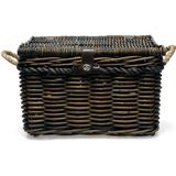 New Looxs Melbourne Large - Rotan Fietsmand met Deksel - Handgemaakt - Voorop - 45 Liter - Bruin