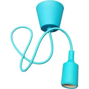 LED lamp DIY | pendel hanglamp - strijkijzer snoer | E27 siliconen fitting | turquoise