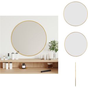 vidaXL Wandspiegel - Goud - 50 cm diameter - Glas en PVC - Spiegel