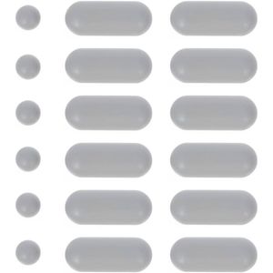 3-delige set accessoires voor wc-bril van kunststof grijs - zitkussen, dekselkussen, bumpers