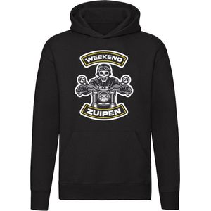 Weekend zuipen Hoodie - motor - cross - zwarte trui - sweater - capuchon