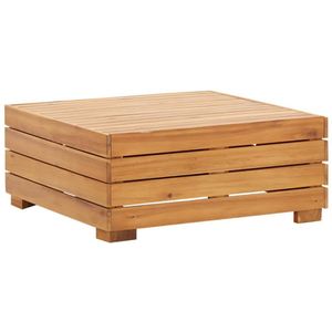 vidaXL Tuintafel & Voetensteun met Kussen Acaciahout Tuinstoel - Lounge Stoel - Buitentijd - Acacia Hout - Terras Bank