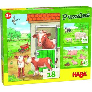 Haba Legpuzzel Boerderijdieren Junior 20 X 25 Cm Karton 3-delig