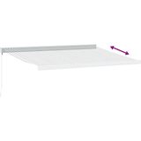 vidaXL - Luifel - uittrekbaar - 4x3 - m - stof - en - aluminium - antraciet - en - wit