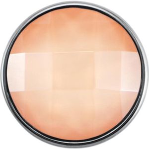 Quiges - Dames Click Button Drukknoop 18mm Facet Geslepen Glas Oranje Peach - EBCM039