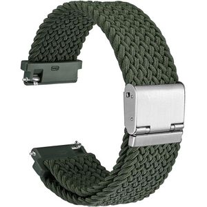 SHOP YOLO-Horlogeband met Verstelbare Gesp-Gevlochten Sporthorloge Banden voor Heren en Dames-Bandbreedte- 22mm-Kaki Groen