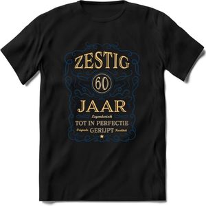 60 Jaar Legendarisch Gerijpt T-Shirt | Royal Blue - Ivoor | Grappig Verjaardag en Feest Cadeau Shirt | Dames - Heren - Unisex | Tshirt Kleding Kado | - Zwart - M