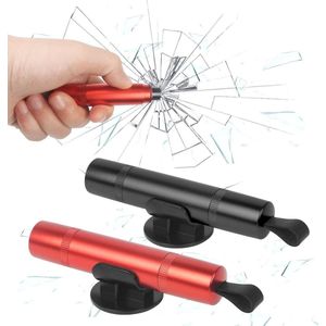 2pcs Emergency Hammer Car with Belt Cutter Multifunctional Belt Cutter Portable Safety Hammer Glass Breaker Rescue Tool for Car Bus Black and Red