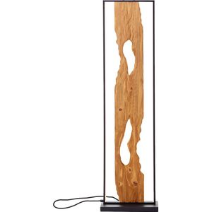 Brilliant LED vloerlamp 120cm vloerlamp hout / zwart, LED hoeklamp aluminium/metaal/hout, lamp woonkamer vloerlamp moderne vloerlamp 1x LED geïntegreerd, 20W, houten lamp, LED hoeklamp