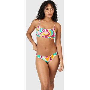 Brunotti Cruzin-Swirl Dames Bralette Bikini Set - Oranje, Roze, Groen, Wit - 34