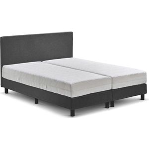 Beter Bed Cisano Complete Boxspring met Silver Pocket Deluxe Foam Matras - 180x200 cm - Donkergrijs