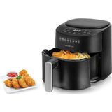 Emerio AF-129369 - grote digitale heteluchtfriteuse, TOP AirFryer, Frituren zonder extra olie, 4.5 liter inhoud, 8 automatische programma's, Cool Touch, BPA-vrij, snel opwarmen, 1300 watt