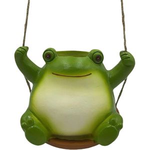 Outdoor Kikker Planter - Swing Kikker Bloempot Standbeeld voor Tuinplanten .