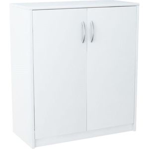 2D Witte tweedeurs ladenkast met legplank