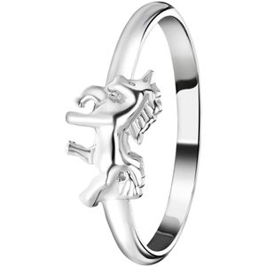 Lucardi Meisjes Kinder ring met plating - Dier - Moederdag Cadeautje - Echt Zilver - Zilverkleurig