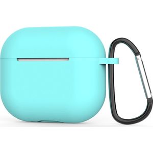 Jumada's ""Geschikt"" voor Apple Airpods hoesje - Geschikt voor Airpods 3 - Softcase - Turquoise - Beschermhoesje - Met clip