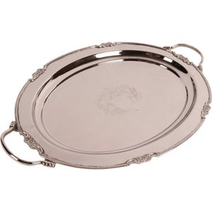 Baroque - Decoratief dienblad - Dienblad ovaal koper 49 cm - 3x49x32 - Brass